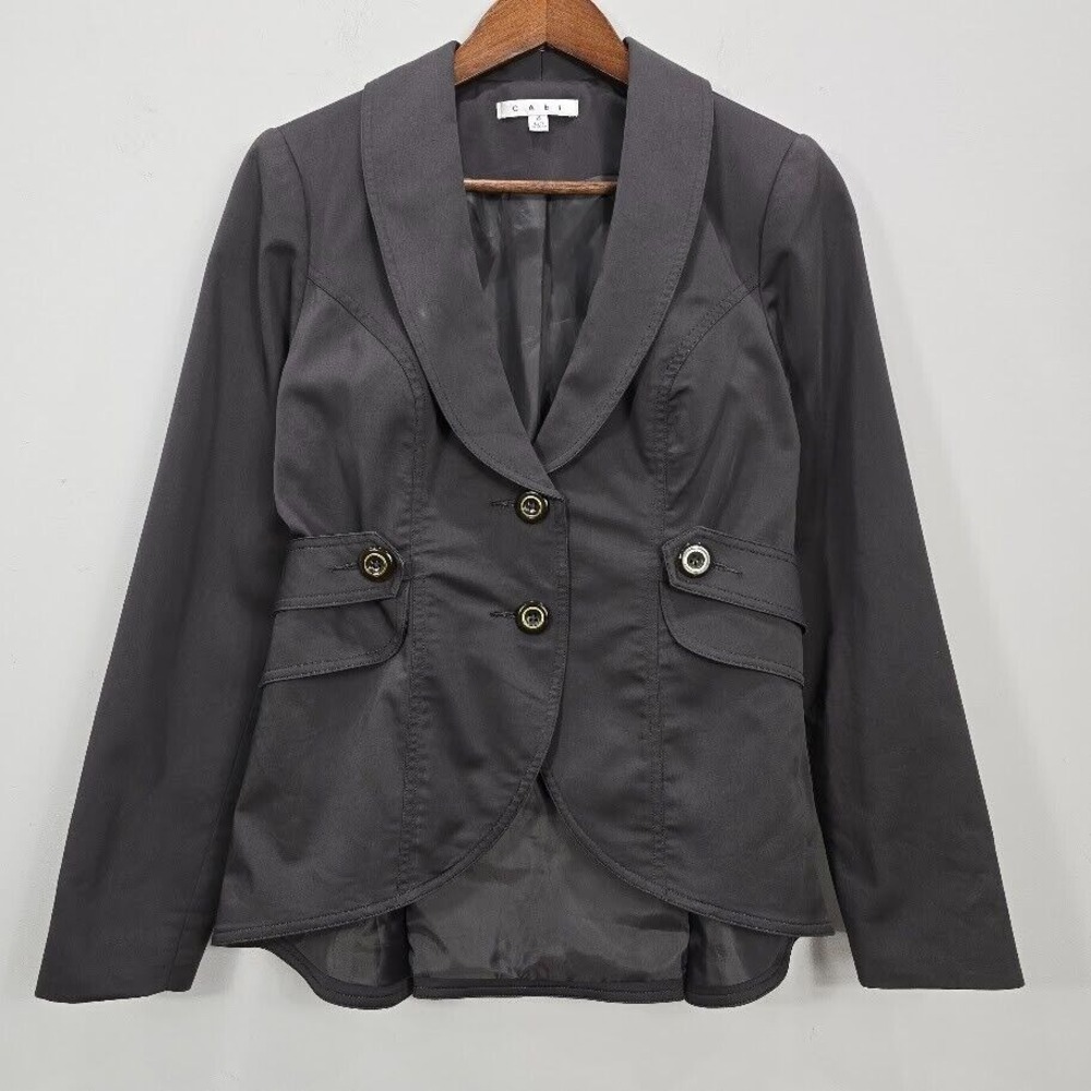 CAbi Blazer Jacket 4 Gray Equestrian Lightweight Lined Office‎ Career Casual